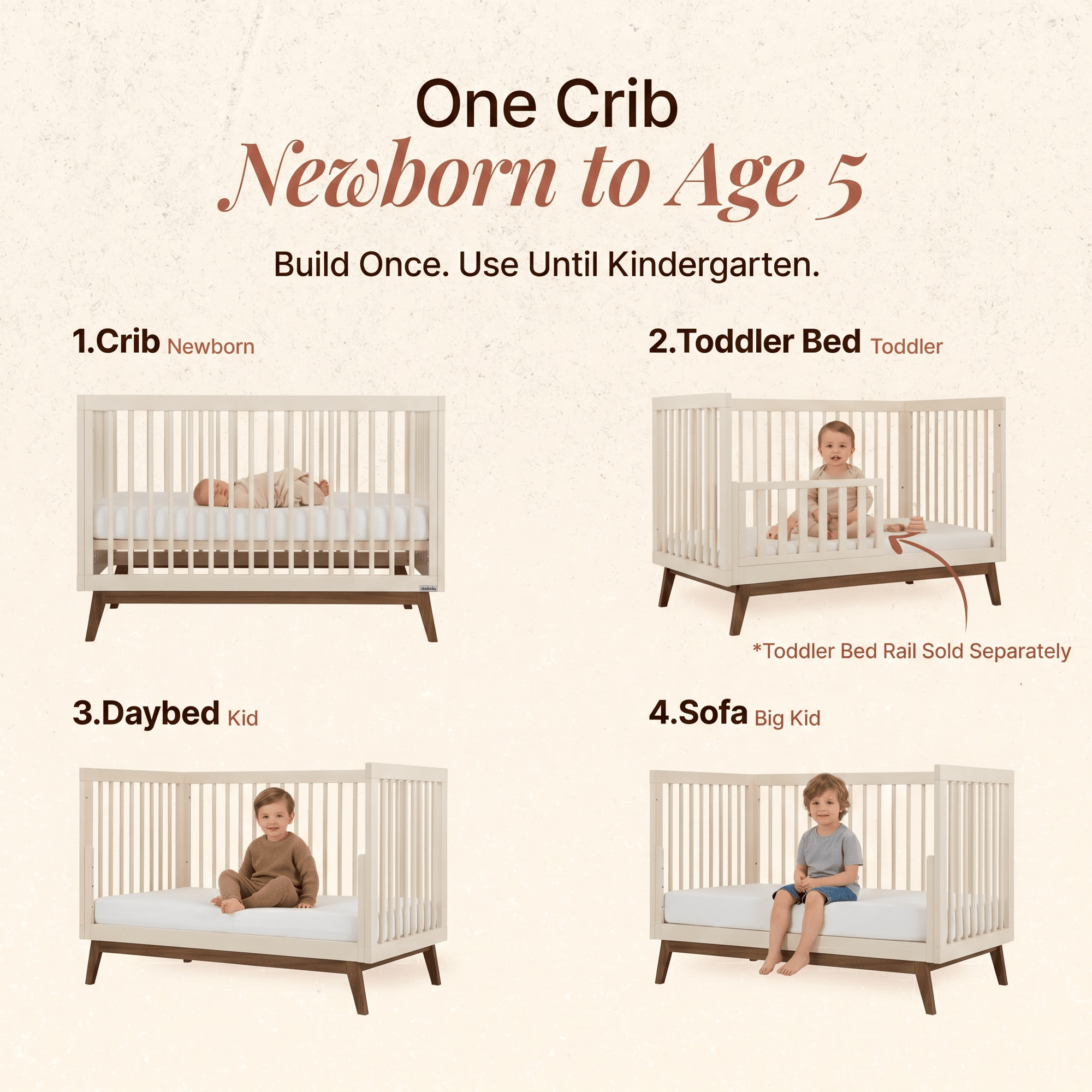 dadada Baby Soho 3-in-1 Convertible Crib
