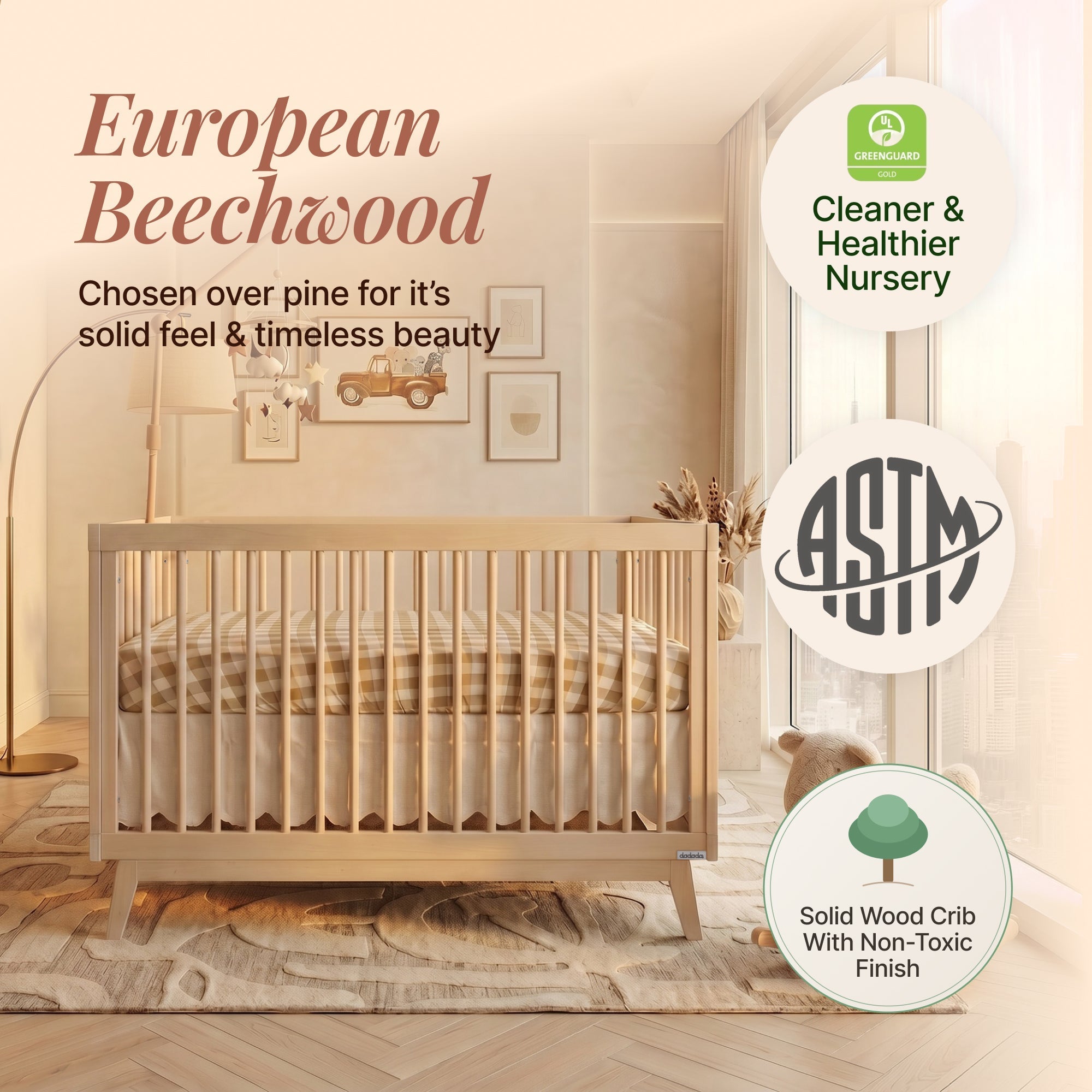 dadada Baby Soho 3-in-1 Convertible Crib