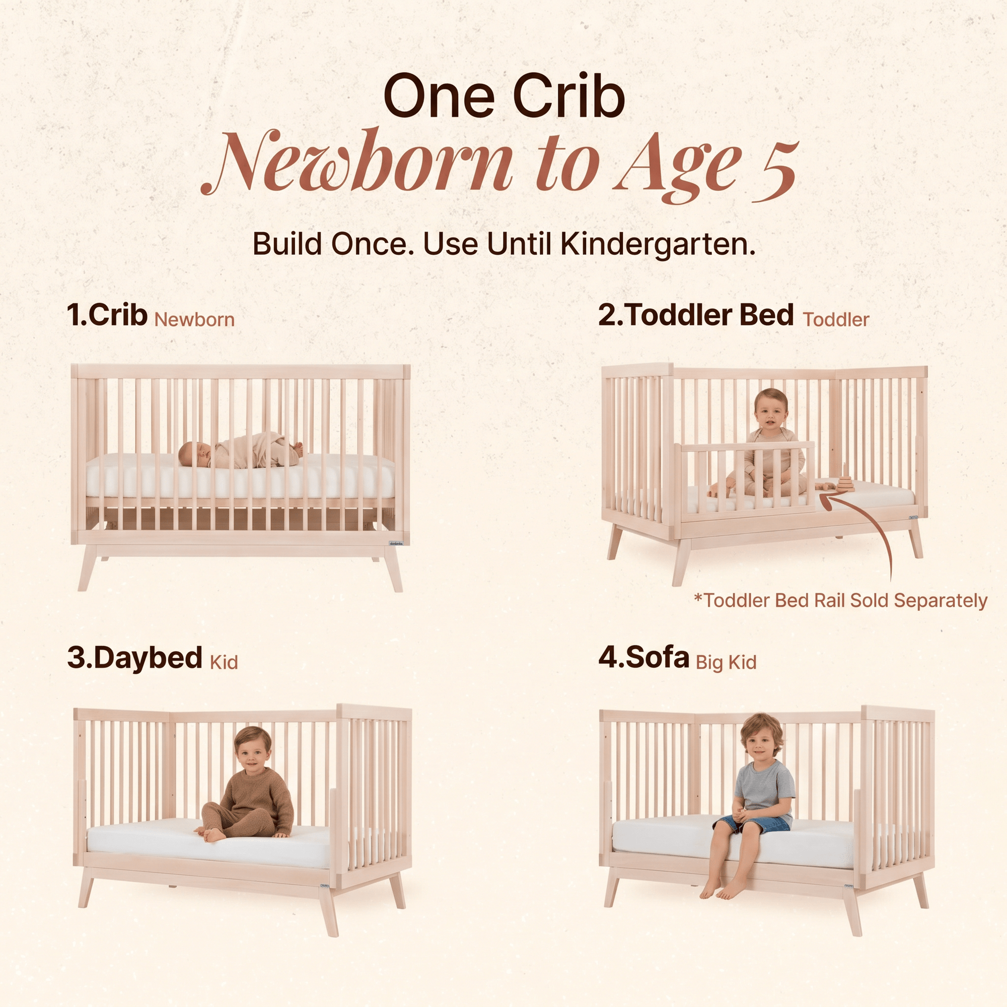 dadada Baby Soho 3-in-1 Convertible Crib