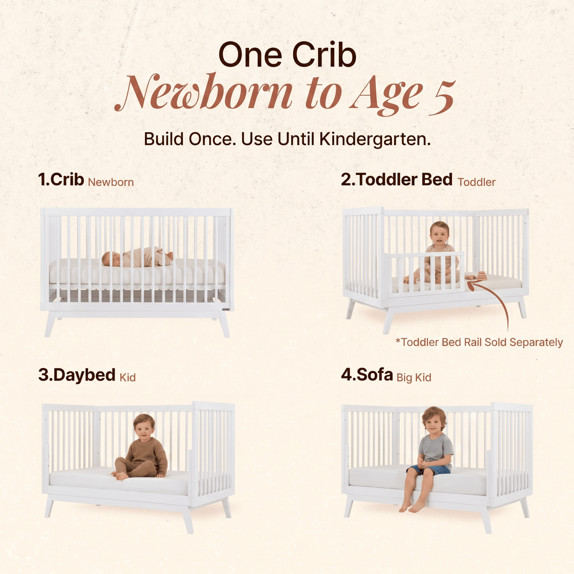 dadada Baby Soho 3-in-1 Convertible Crib