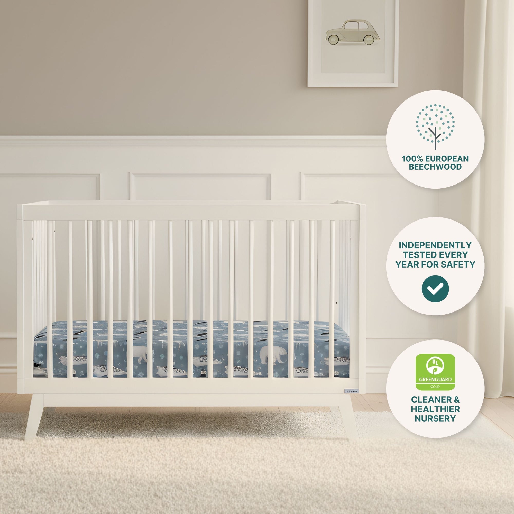 dadada Baby Soho 3-in-1 Convertible Crib